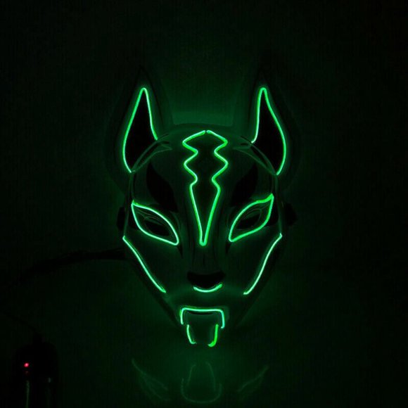 Clubbing Rave Party Light Up Scary LED Mask Costume Cosplay - Picture 1 of 8
